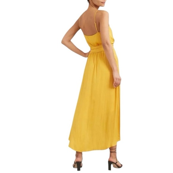 Modern Citizen Mila Tie-Front Layered Tank Midi Dress - Marigold Yellow -Large - Picture 11 of 11